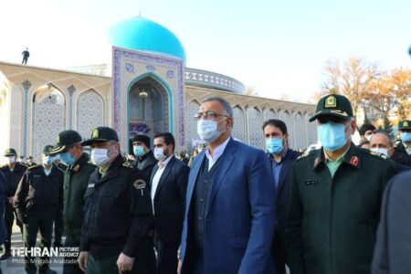 تشییع پیکر فرمانده یگان حفاظت شهرداری تهران با حضور زاکانی